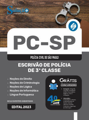 Apostila PC-SP em PDF 2025 - Escrivão de Polícia de 3ª Classe - Imagem 1
