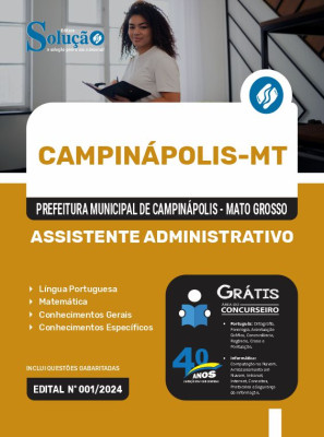 Apostila Prefeitura de Campinápolis - MT  - Assistente Administrativo - Imagem 3