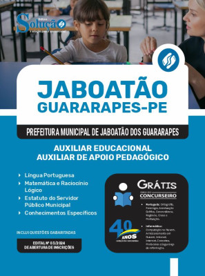 Apostila Prefeitura de Jaboatão dos Guararapes - PE  - Auxiliar Educacional - Auxiliar de Apoio Pedagógico - Imagem 3