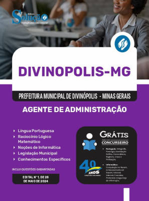 Apostila Prefeitura de Divinópolis - MG em PDF  - Agente de Administração - Imagem 1