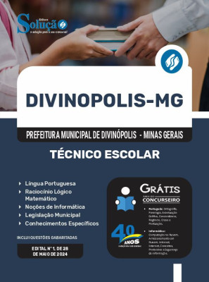 Apostila Prefeitura de Divinópolis - MG em PDF  - Técnico Escolar - Imagem 1