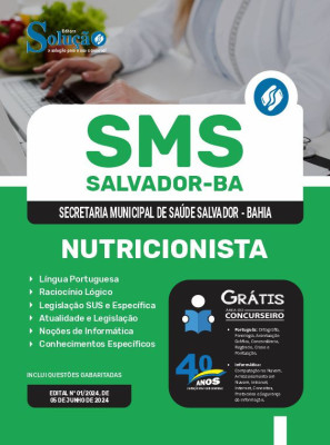 Apostila SMS Salvador em PDF  - Nutricionista - Imagem 1