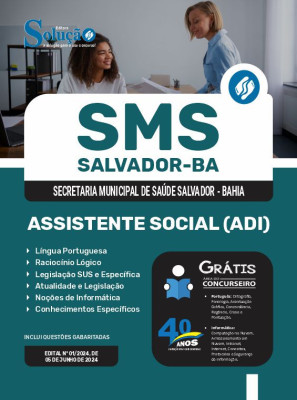 Apostila SMS Salvador em PDF  - Assistente Social (ADI) - Imagem 1