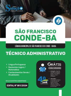 Apostila Câmara de São Francisco do Conde - BA  - Técnico Administrativo - Imagem 3