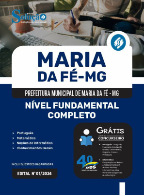 Apostila Prefeitura de Maria da Fé - MG em PDF  - Nível Fundamental Completo - Imagem 1