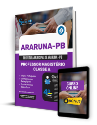 Capa Apostila Prefeitura de Araruna - PB  - Professor Magistério Classe A
