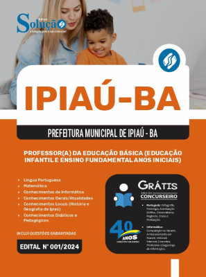 Apostila Prefeitura de Ipiaú - BA em PDF  - Professor(a) da Educação Básica (Educação Infantil e Ensino Fundamental Anos Iniciais) - Imagem 1