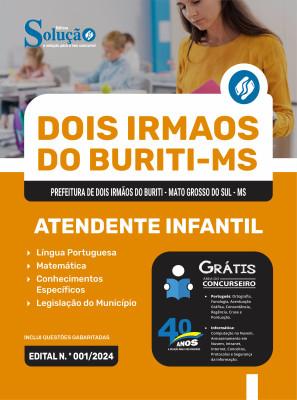 Apostila Prefeitura de Dois Irmãos do Buriti - MS em PDF  - Atendente Infantil - Imagem 1