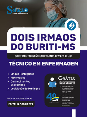 Apostila Prefeitura de Dois Irmãos do Buriti - MS em PDF  - Técnico em Enfermagem - Imagem 1