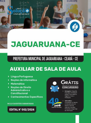 Apostila Prefeitura de Jaguaruana - CE em PDF  - Auxiliar de Sala de Aula - Imagem 1