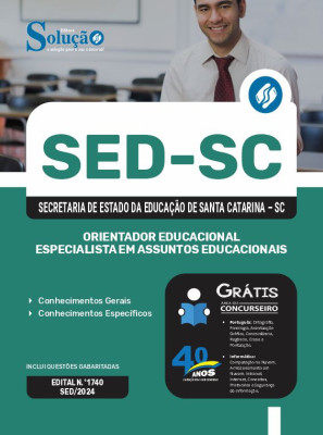 Apostila SED-SC em PDF  - Orientador Educacional - Especialista em Assuntos Educacionais - Imagem 1