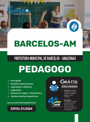 Apostila Prefeitura de Barcelos - AM em PDF  - Pedagogo - Imagem 1