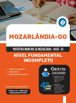 Apostila Prefeitura de Mozarlândia - GO em PDF  - Nível Fundamental Incompleto - Imagem 1