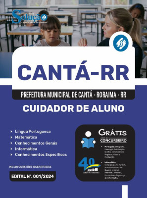 Apostila Prefeitura de Cantá - RR em PDF  - Cuidador de Aluno - Imagem 1