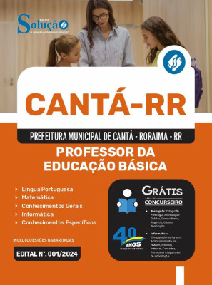 Apostila Prefeitura de Cantá - RR em PDF  - Professor da Educação Básica - Imagem 1