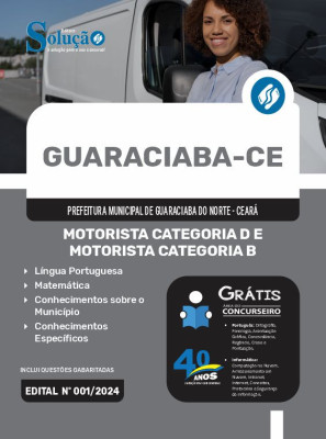 Apostila Prefeitura de Guaraciaba do Norte - CE em PDF  - Motorista Categoria D e Motorista Categoria B - Imagem 1