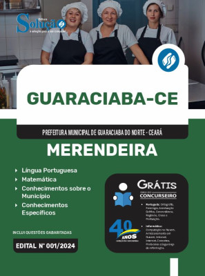 Apostila Prefeitura de Guaraciaba do Norte - CE  - Merendeira - Imagem 3