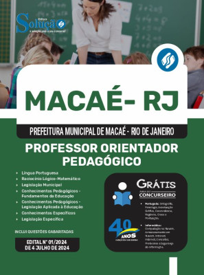 Apostila Prefeitura de Macaé - RJ em PDF  - Professor Orientador Pedagógico - Imagem 1