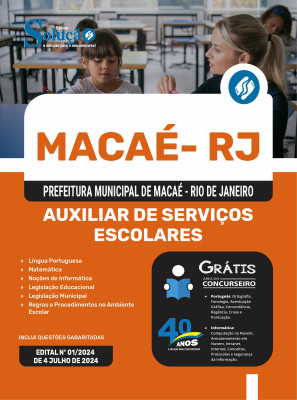 Apostila Prefeitura de Macaé - RJ em PDF  - Auxiliar de Serviços Escolares - Imagem 1