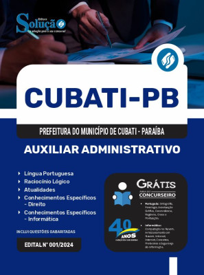 Apostila Prefeitura de Cubati - PB  - Auxiliar Administrativo - Imagem 3