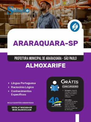 Apostila Prefeitura de Araraquara - SP em PDF  - Almoxarife - Imagem 1