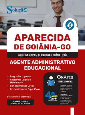 Apostila Prefeitura de Aparecida de Goiânia - GO em PDF  - Agente Administrativo Educacional - Imagem 1