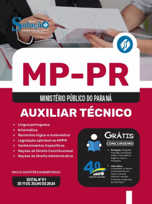 Apostila MP-PR em PDF  - Auxiliar Técnico - Imagem 1