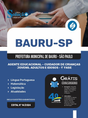 Apostila Prefeitura de Bauru - SP  - Agente Educacional - Cuidador de Crianças, Jovens, Adultos e Idosos - 1ª Fase - Imagem 3