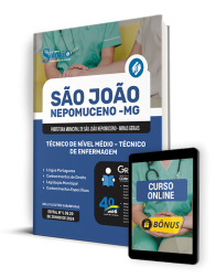 Capa Apostila Prefeitura de São João Nepomuceno - MG  - Técnico de Nível Médio - Técnico de Enfermagem
