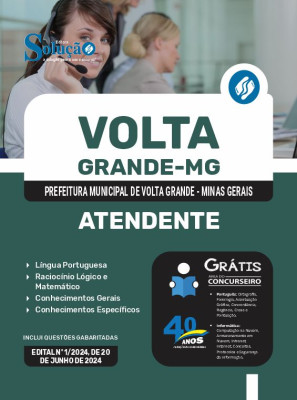 Apostila Prefeitura de Volta Grande - MG  - Atendente - Imagem 3