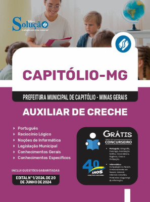 Apostila Prefeitura de Capitólio - MG em PDF  - Auxiliar de Creche - Imagem 1
