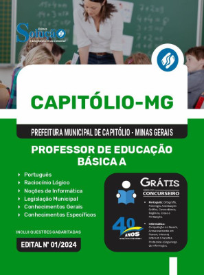 Apostila Prefeitura de Capitólio - MG em PDF  - Professor de Educação Básica A - Imagem 1