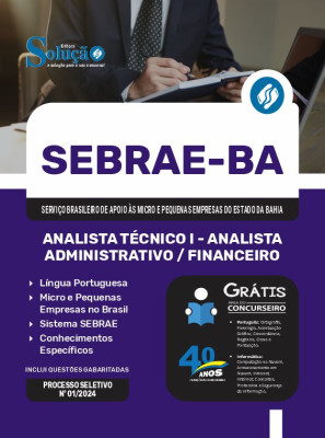 Apostila SEBRAE-BA  - Analista Técnico I - Analista Administrativo/Financeiro - Imagem 3