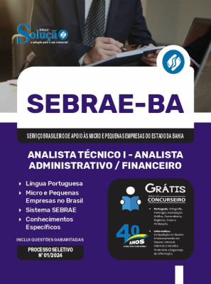Apostila SEBRAE-BA em PDF  - Analista Técnico I - Analista Administrativo/Financeiro - Imagem 1