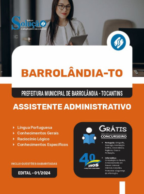 Apostila Prefeitura de Barrolândia - TO em PDF  - Assistente Administrativo - Imagem 1