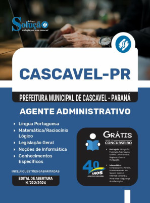 Apostila Prefeitura de Cascavel - PR em PDF  - Agente Administrativo - Imagem 1