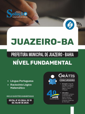 Apostila Prefeitura de Juazeiro - BA em PDF  - Nível Fundamental - Comum aos Cargos: Agente de Segurança Escolar, Auxiliar de Creche e Auxiliar Operacional - Imagem 1