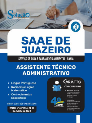 Apostila SAAE de Juazeiro - BA em PDF  - Assistente Técnico-Administrativo - Imagem 1