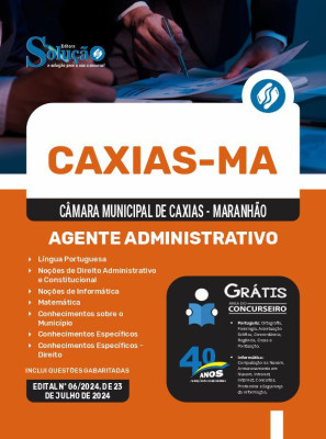 Apostila Câmara de Caxias - MA em PDF  - Agente Administrativo - Imagem 1