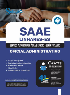 Apostila SAAE Linhares - ES  - Oficial Administrativo - Imagem 3