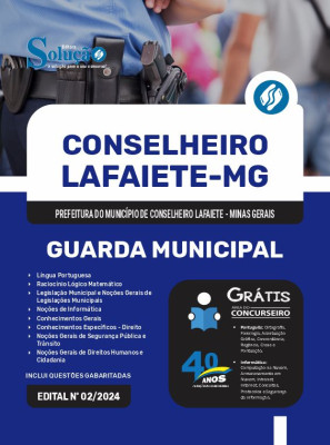 Apostila Prefeitura de Conselheiro Lafaiete - MG  - Guarda Municipal - Imagem 3