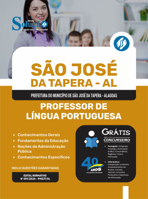 Apostila Prefeitura de São José da Tapera - AL em PDF  - Professor de Língua Portuguesa - Imagem 1