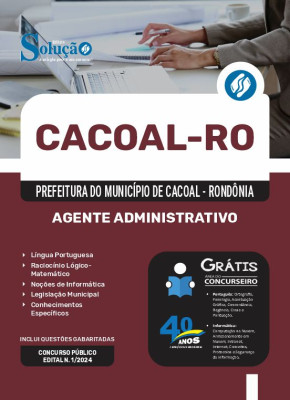 Apostila Prefeitura de Cacoal - RO  - Agente Administrativo - Imagem 3