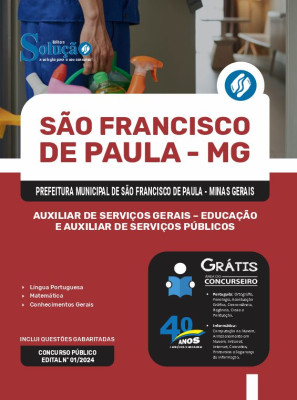 Apostila Prefeitura de São Francisco de Paula - MG  - Auxiliar de Serviços Gerais - Educação e Auxiliar de Serviços Públicos - Imagem 3