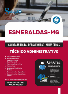 Apostila Câmara de Esmeraldas - MG  - Técnico Administrativo - Imagem 3