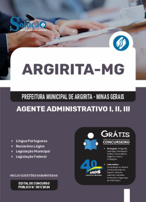 Apostila Prefeitura de Argirita - MG  - Agente Administrativo I, II, III - Imagem 3