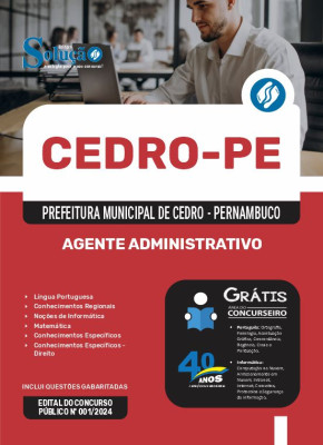 Apostila Prefeitura de Cedro - PE  - Agente Administrativo - Imagem 3
