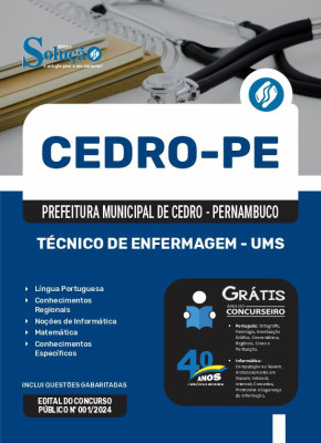 Apostila Prefeitura de Cedro - PE em PDF  - Técnico de Enfermagem - UMS - Imagem 1