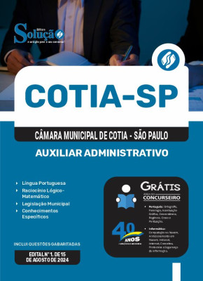 Apostila Câmara de Cotia - SP  - Auxiliar Administrativo - Imagem 3