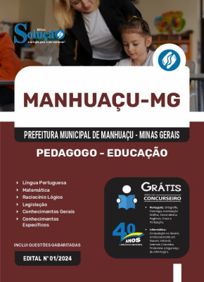 Apostila Prefeitura de Manhuaçu - MG  - Pedagogo - Educação - Imagem 3